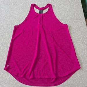 Athleta Incline Tank L 'Exotic Fuchsia' Pink "Power of She" T-Back Lightweight